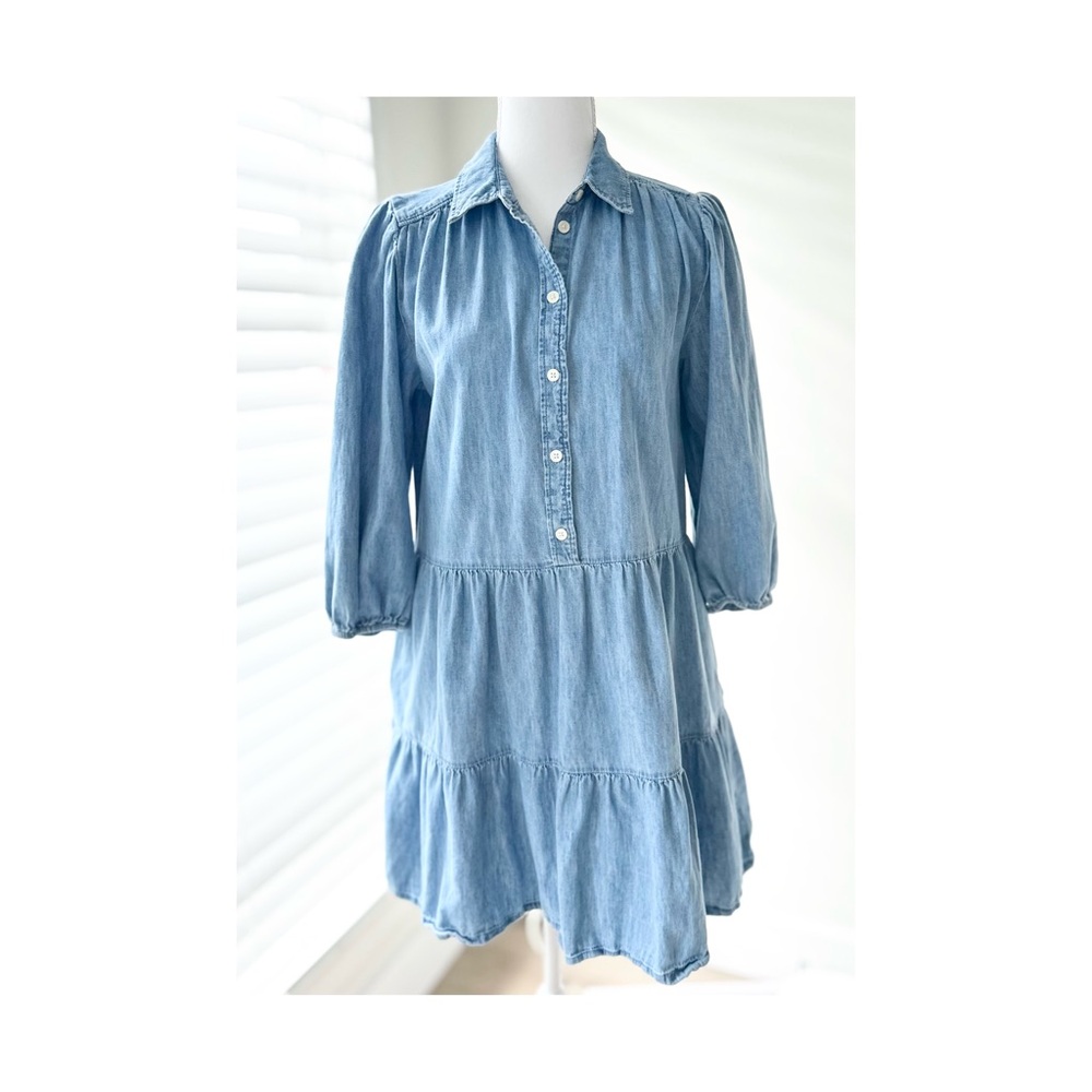 GAP Blue Denim Button-Up Dress